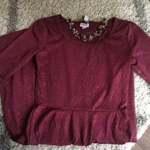 EUC Lularoe Paisley Burgundy Nicole Dress